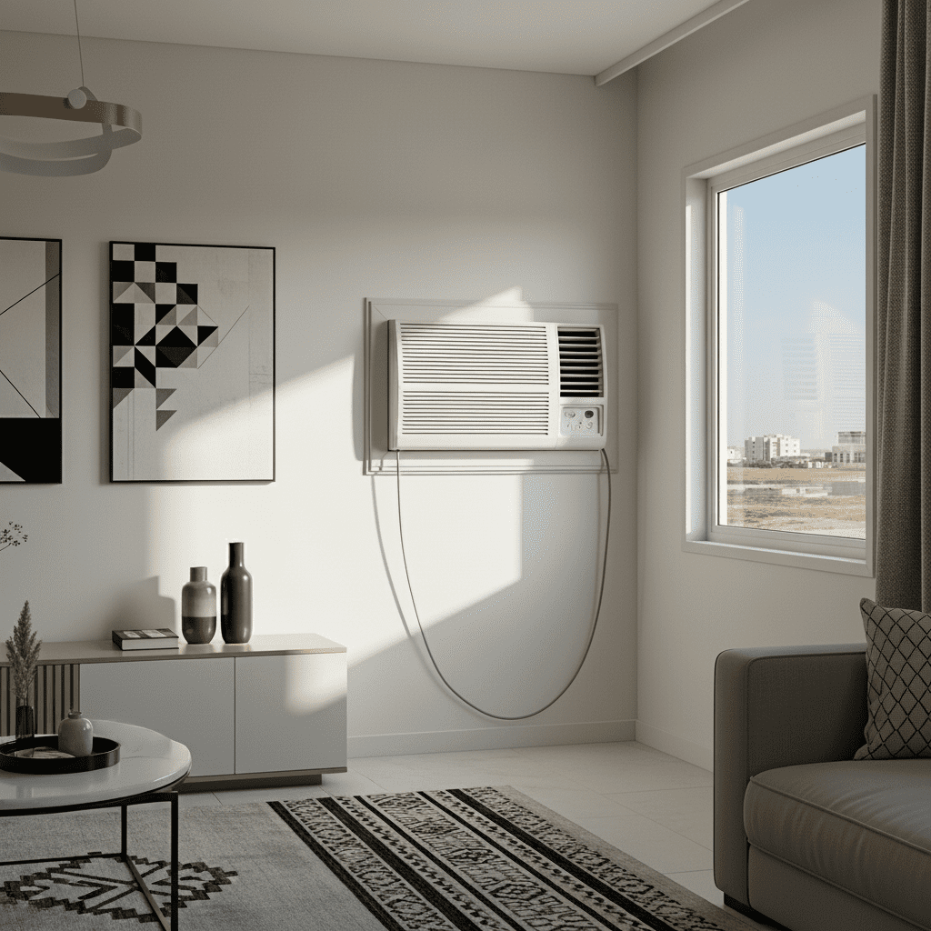 Window AC installation in home room